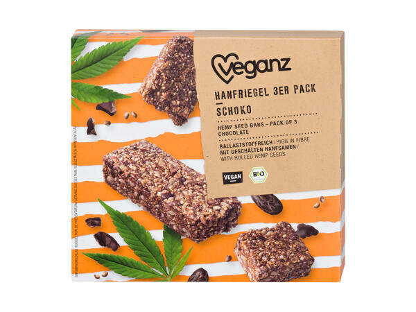 Barres bio aux graines de chanvre et chocolat Veganz