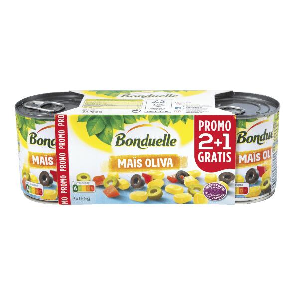 BONDUELLE(R) 				Mélange de maïs et d'olives Bonduelle, pack de 3