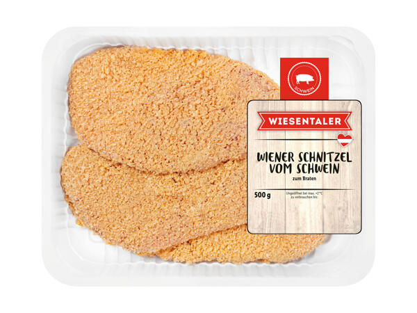Frische Wiener Schnitzel paniert