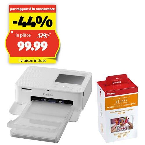 CANON Imprimante photo Selphy CP1500 papier et encre inclus, blanc