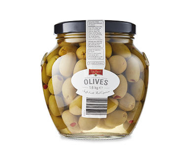Colossal Green Olives Stuffed with Natural Peppers 1.6kg