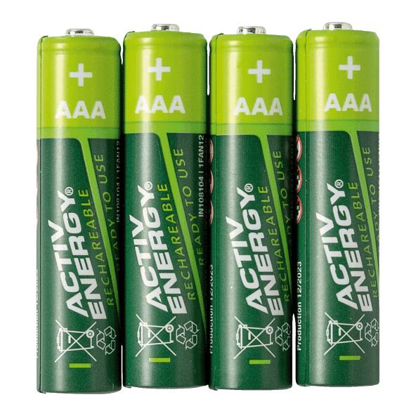 ACTIV ENERGY(R) 				Aufladbare Batterien, 4 St.