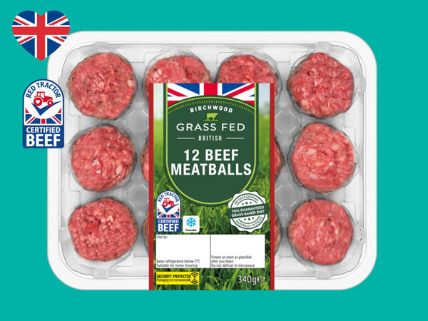 Birchwood 12 Grass Fed British Beef Meatballs