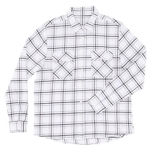 Ladies Flannel Shirt - White, M