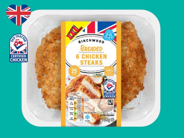 Birchwood 6 Breaded British Chicken Steaks