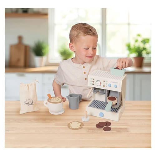 Kids Wooden Kitchen Accessories Toy Play Set - Coffee Set