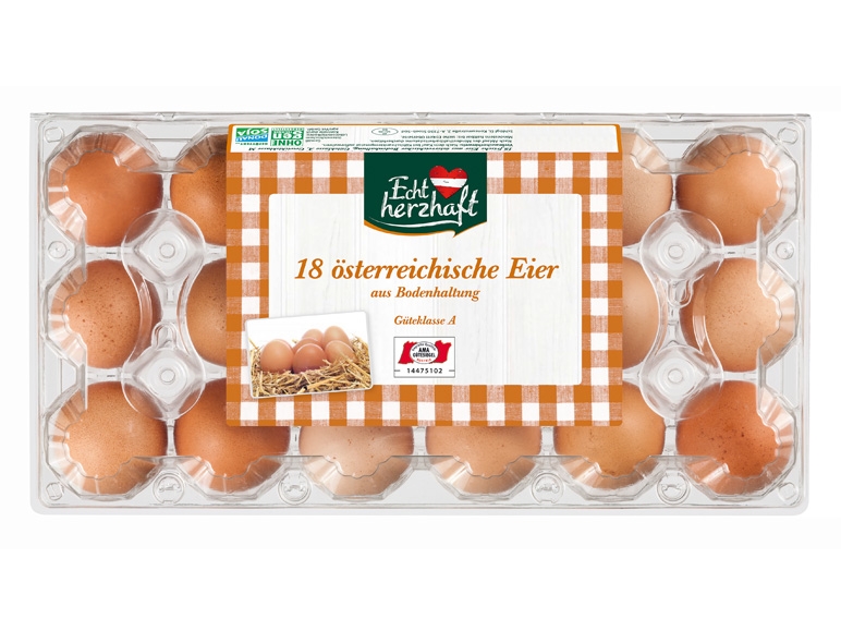 ECHT HERZHAFT Eier aus Bodenhaltung