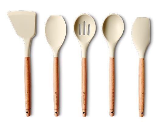Crofton Wood & Silicone Utensil Set