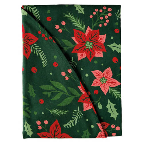 70" Round Holiday Cotton Tablecloth - Floral