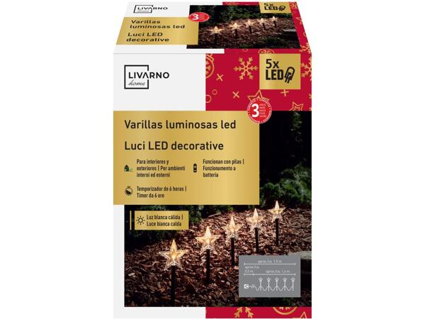 LED Stake Lights With Ground Spike, 4 or 5 Pieces
