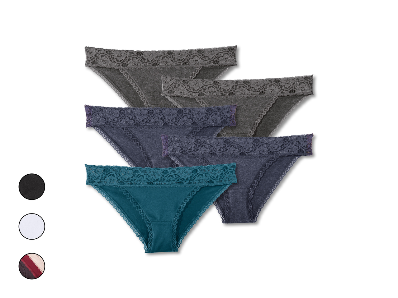 Slips taille basse, lot de 51