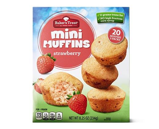 Baker's Treat Strawberry or Banana Mini Muffins - Aldi - US - Specials ...