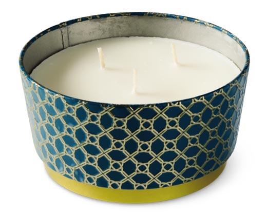 Huntington Home 
 Embossed Tin Candle
