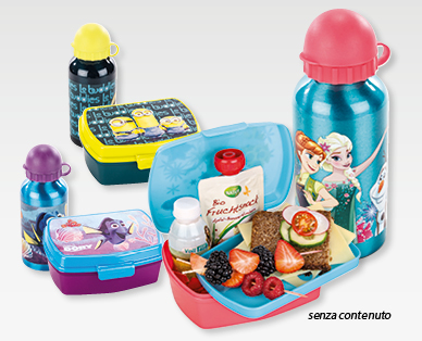 Box per merenda/Borraccia in alluminio FINDING DORY/FROZEN/BATMAN©TM