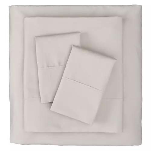 Queen Size 300 Thread Count Cotton Percale Sheet Set, Gray