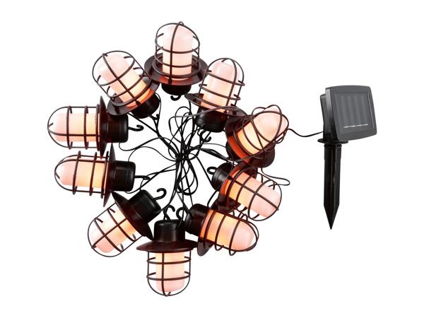 Livarno Home Solar Flaming Lantern String Lights
