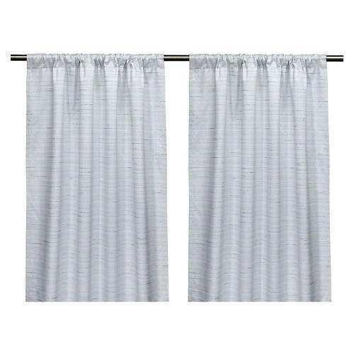 2 Pack Light Blocking Window Curtains - White Grasscloth