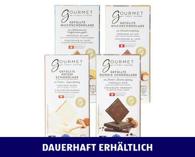 GOURMET 
 FAIRTRADE MAX HAVELAAR SCHWEIZER SCHOKOLADE GEFÜLLT