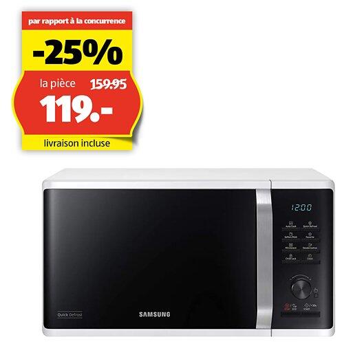 SAMSUNG Micro-ondes Solo, MW3500, MS23K3515AW/SW, blanc