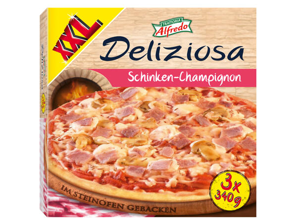Steinofenpizza Schinken-Champignon 3x 340 g