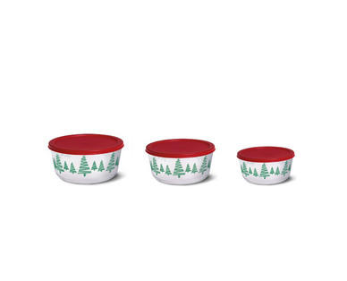 Crofton 6 Pc. Holiday Glass Storage Bowls