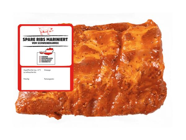 Frische Spare Ribs mariniert