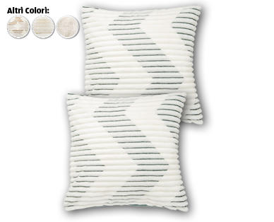 MY LIVING STYLE Federa per cuscino con effetto a coste, 2 pezzi