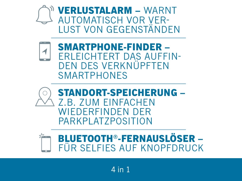Bluetooth-Schlüsselfinder 4-in-1