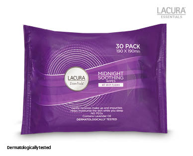 Lacura Midnight Soothing Cleansing Wipes 30pk