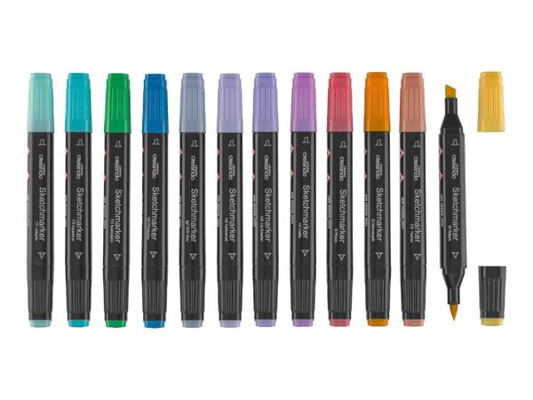 Pastel Sketch Marker Set - 12 Pieces