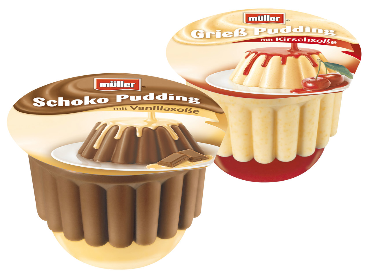MÜLLER Pudding mit Soße