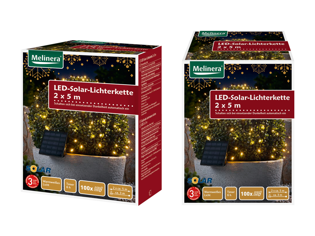 MELINERA(R) LED-solcellelyskæde 2-pak