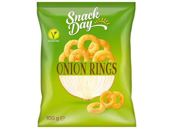 Onion flavoured maize snacks