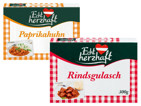 Paprikahuhn/Rindsgulasch