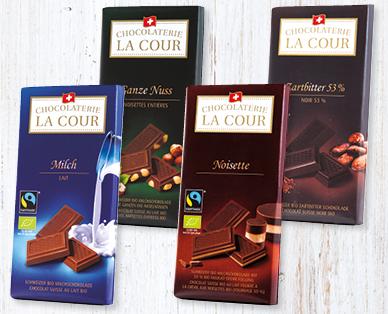 Chocolat suisse bio CHOCOLATERIE LA COUR FAIRTRADE(R) Max Havelaar