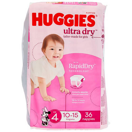 Girls Size 4 Toddler Nappies 36 Pack