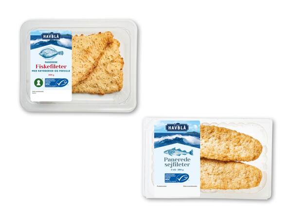HAVBLÅ Panerede alaskasej- eller fiskefileter
