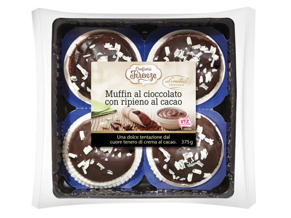 Chocolate Muffins with a Chocolate Cream Filling