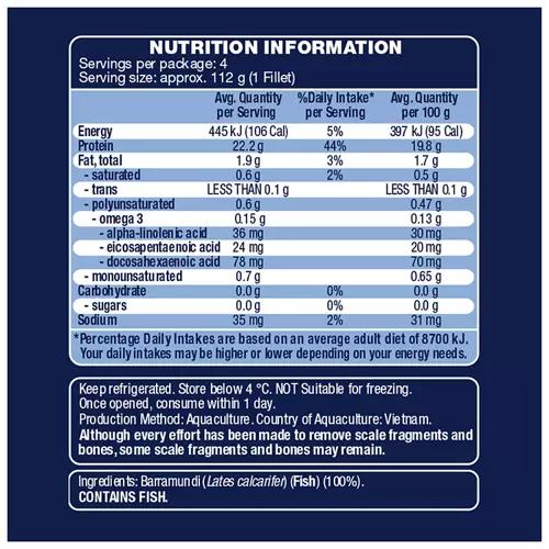 Barramundi Portions 4 Pack 450g