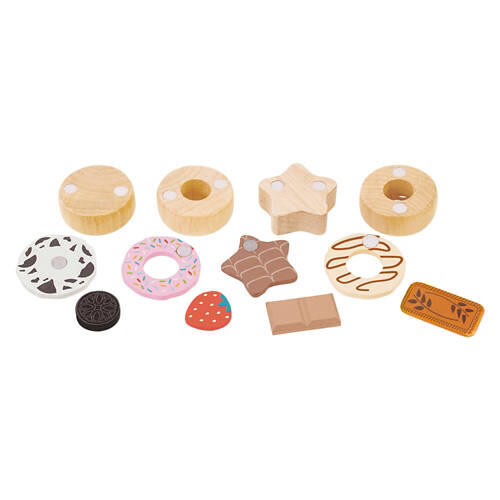 Kids Wooden Assorted Sweets Play Set - Donuts