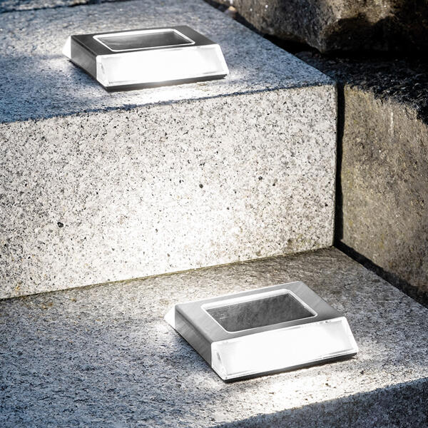 Edelstahl-Bodenstrahler quadratisch 2er-Set