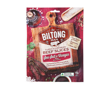 The Biltong Man Cured and Air Dried Beef Slices 100g