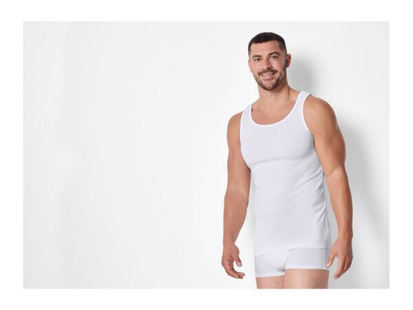 Livergy Men's Ribbed Vests - 3 Pack - White