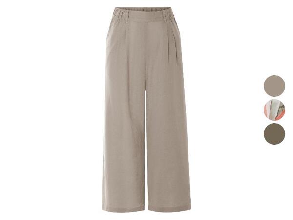 Dámské culotte kalhoty s podílem lnu