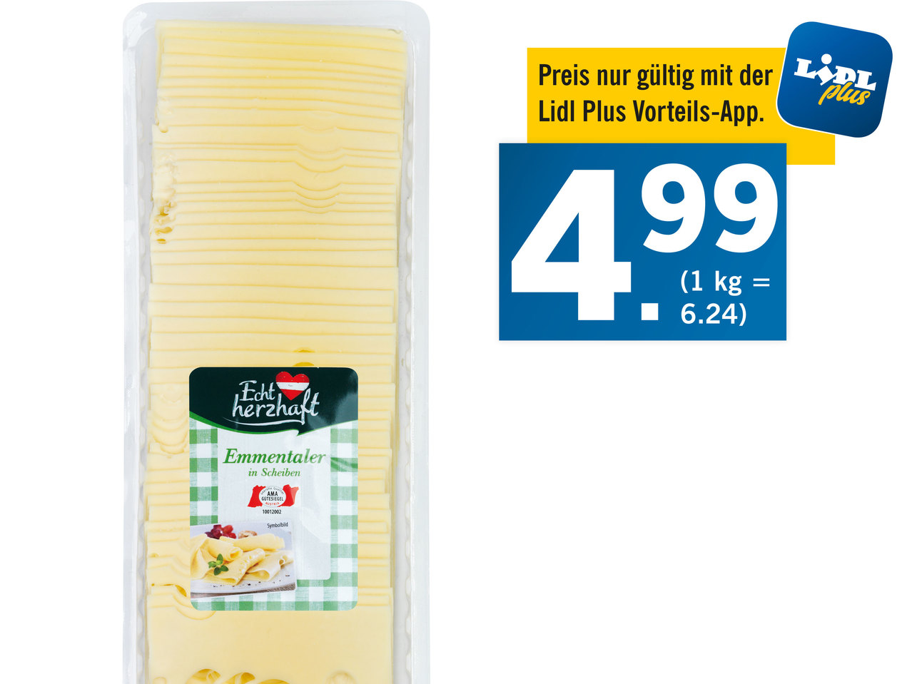 ECHT HERZHAFT Emmentaler in Scheiben