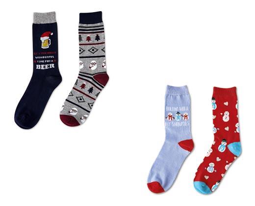 Merry Moments 
 Men's or Ladies' 2-Pair Socks