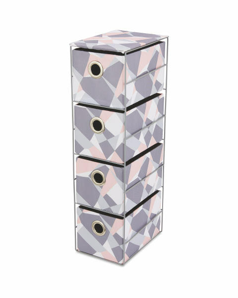 4 Drawer Pink Marble Storage Unit
