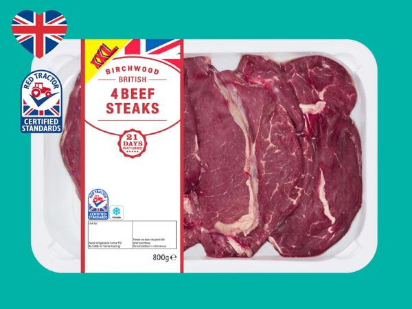 Birchwood 4 British Beef Steaks