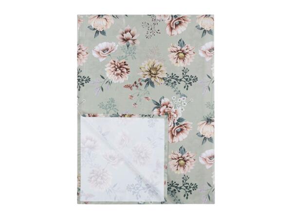 Grey Tablecloth With Floral Pattern
