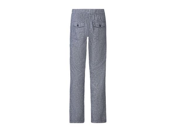 Livergy Men's Linen-Blend Trousers Straight Fit